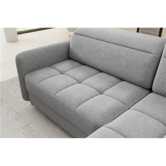 Corner sofa Elbare R, sleeping function, Raquel 04, grey, H100x160x208cm