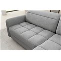 Corner sofa Elbare R, sleeping function, Raquel 04, grey, H100x160x208cm
