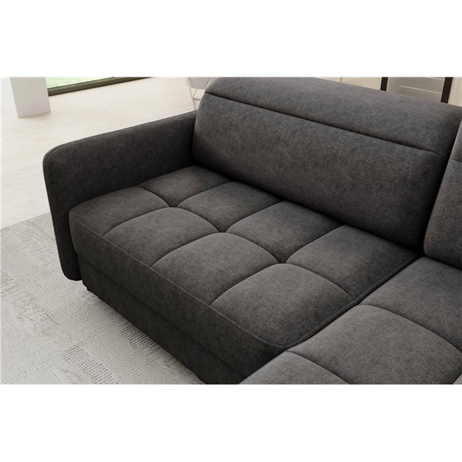 Corner sofa Elbare R, sleeping function, Raquel 05, dark grey, H100x160x208cm