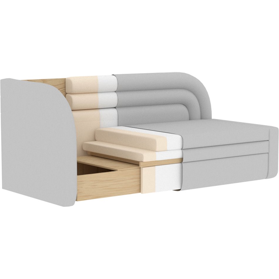Sofa bed Elfabilo L, sleeping function, Royal 01, bouclé, white, H80x86x223cm