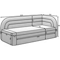 Sofa bed Elfabilo L, sleeping function, Sola 6, grey, H80x86x223cm