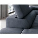 Corner sofa Elferucce L, sleeping function, Aura 40, velvet, dark blue, H93x200x276cm