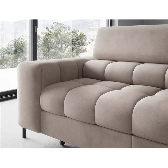 Corner sofa Elferucce R, sleeping function, Paros 02, beige, H93x200x276cm
