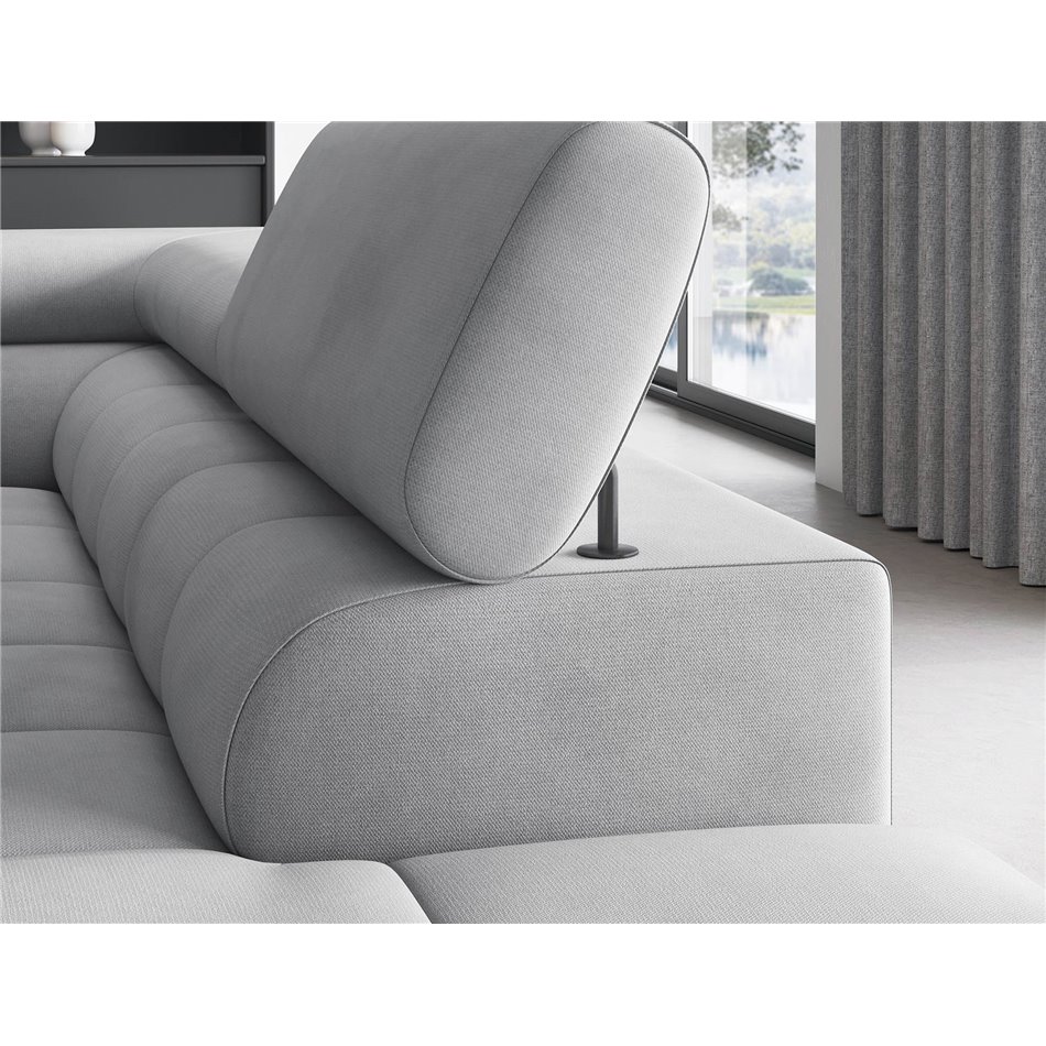 Corner sofa Elferucce R, sleeping function, Paros 05, grey, H93x200x276cm