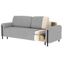 Sofa bed Elcadova Black, sleeping function, Jarell 18, wavy velvet, beige, H97x97x244cm