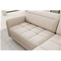 Corner sofa Elbare R, sleeping function, Manhattan 18, velvet, beige, H100x160x208cm