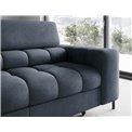 Corner sofa Elferucce L, sleeping function, Aura 40, velvet, dark blue, H93x200x276cm