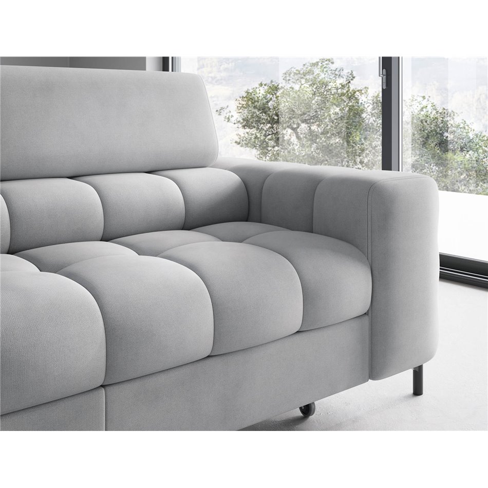 Corner sofa Elferucce L, sleeping function, Paros 05, grey, H93x200x276cm