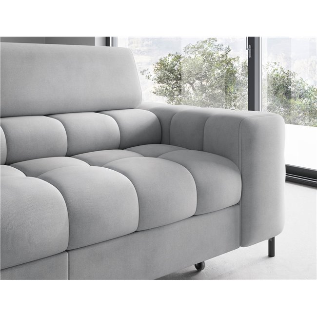 Corner sofa Elferucce L, sleeping function, Paros 05, grey, H93x200x276cm