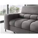 Corner sofa Elferucce R, sleeping function, Aura 04, velvet, grey, H93x200x276cm