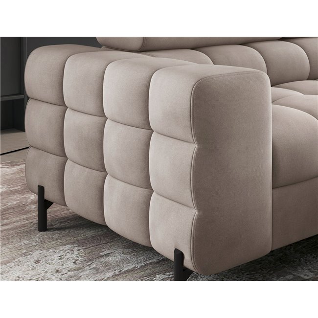 Corner sofa Elferucce R, sleeping function, Paros 02, beige, H93x200x276cm
