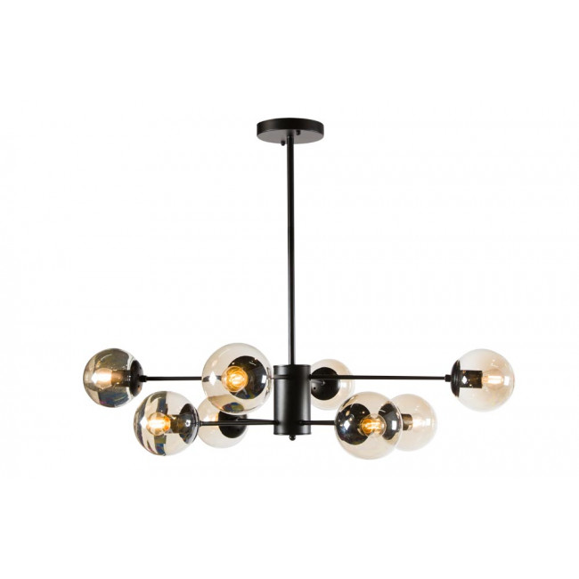 Pendant lamp Lauga, black, E27 60W, H73 D100cm