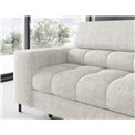 Corner sofa Elferucce R, sleeping function, Royal 01, bouclé, white, H93x200x276cm