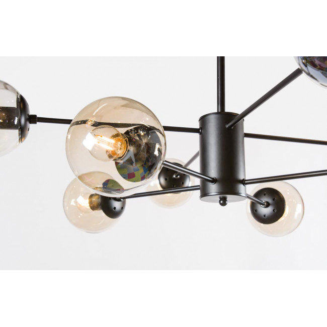 Pendant lamp Lauga, black, E27 60W, H73 D100cm