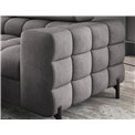 Corner sofa Elferucce L, sleeping function, Aura 04, velvet, grey, H93x200x276cm