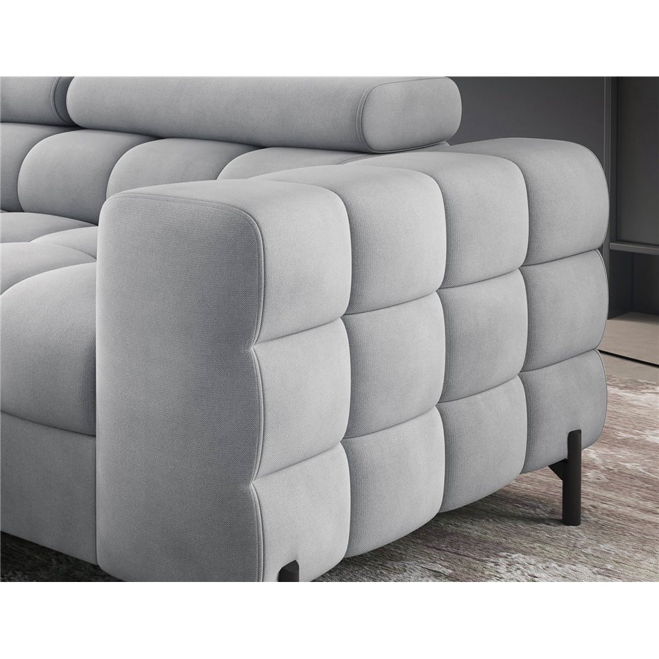 Corner sofa Elferucce L, sleeping function, Paros 05, grey, H93x200x276cm
