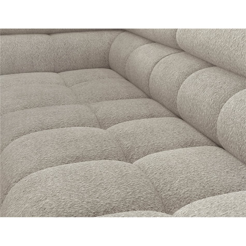 Corner sofa Elferucce L, sleeping function, Royal 18, bouclé, beige, H93x200x276cm