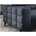 Corner sofa Elferucce R, sleeping function, Aura 40, velvet, dark blue, H93x200x276cm