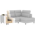 Corner sofa Elbare R, sleeping function, Manhattan 45, velvet, yellow, H100x160x208cm