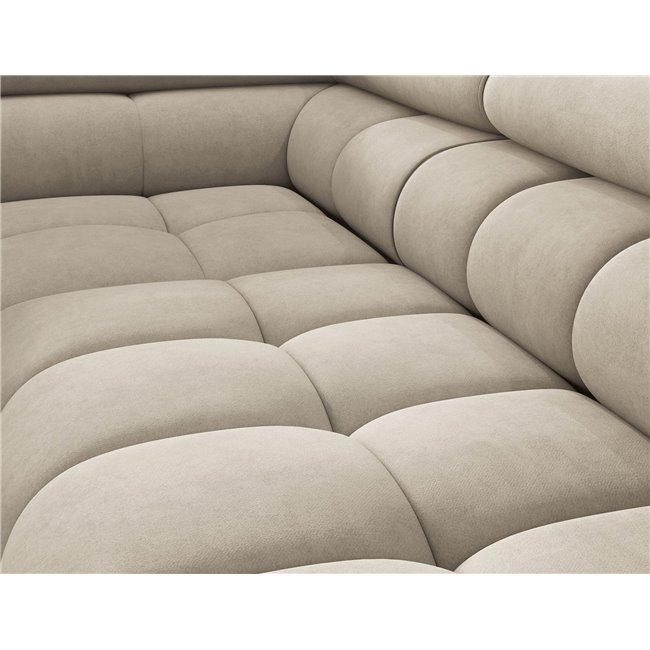 Corner sofa Elferucce L, sleeping function, Aura 18, velvet, beige, H93x200x276cm