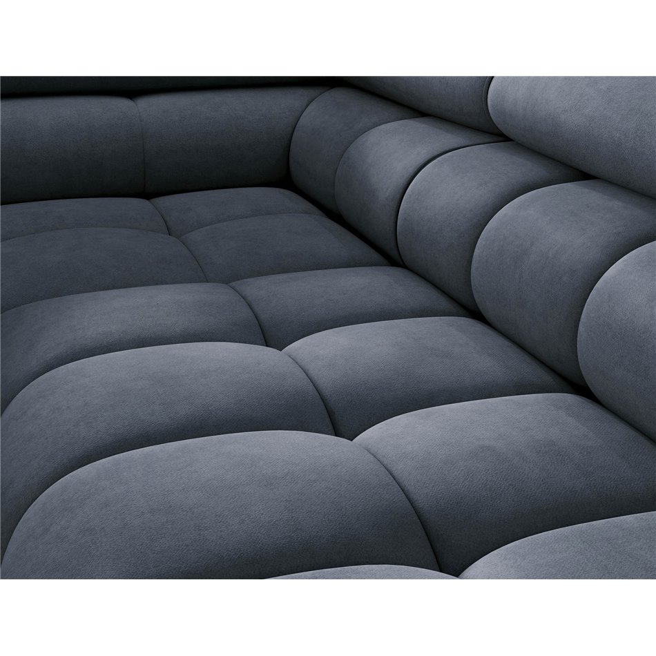 Corner sofa Elferucce L, sleeping function, Aura 40, velvet, dark blue, H93x200x276cm