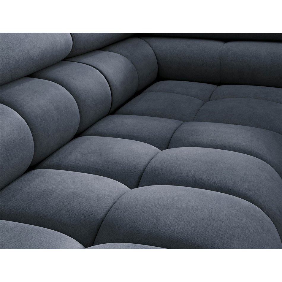 Corner sofa Elferucce R, sleeping function, Aura 40, velvet, dark blue, H93x200x276cm