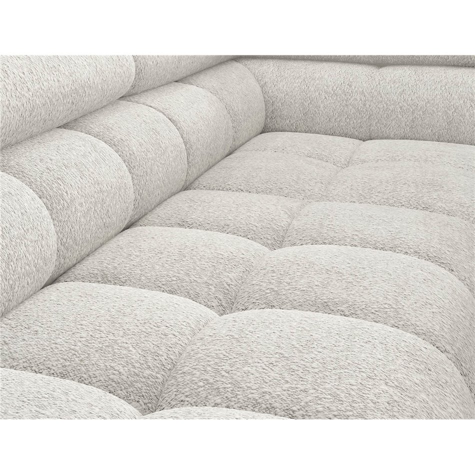 Corner sofa Elferucce R, sleeping function, Royal 01, bouclé, white, H93x200x276cm