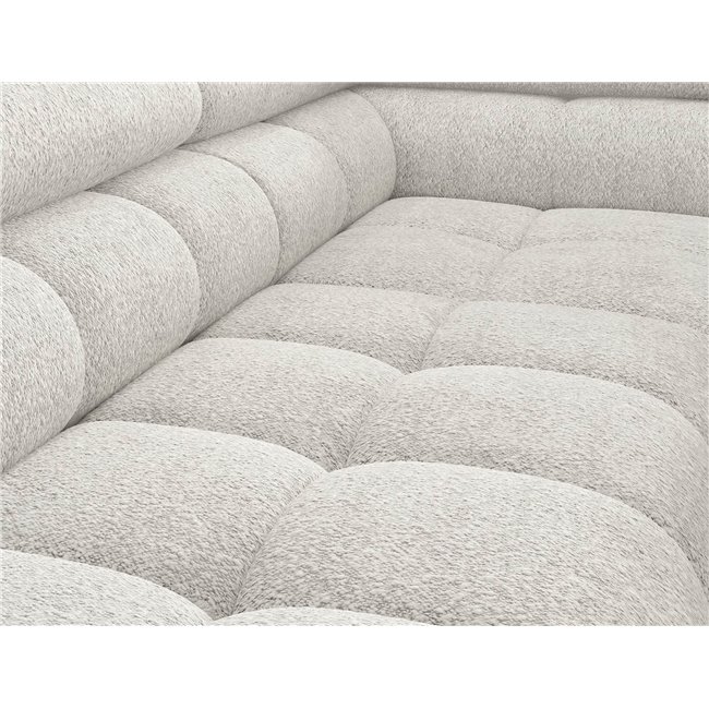 Corner sofa Elferucce R, sleeping function, Royal 01, bouclé, white, H93x200x276cm