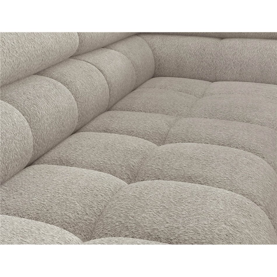 Corner sofa Elferucce R, sleeping function, Royal 18, bouclé, beige, H93x200x276cm