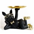 Deco figurine BULLDOG, black/gold color, H17x27x18.2cm