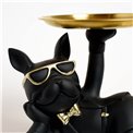 Deco figurine BULLDOG, black/gold color, H17x27x18.2cm