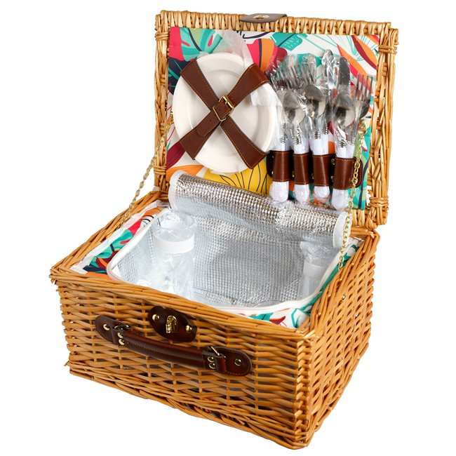 PICNIC BASKET 4 PEOPLE EXOTIC 12L, H19x39x29cm