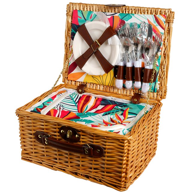 PICNIC BASKET 4 PEOPLE EXOTIC 12L, H19x39x29cm