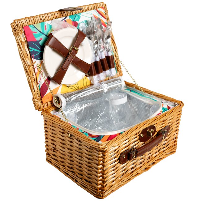 PICNIC BASKET 4 PEOPLE EXOTIC 12L, H19x39x29cm