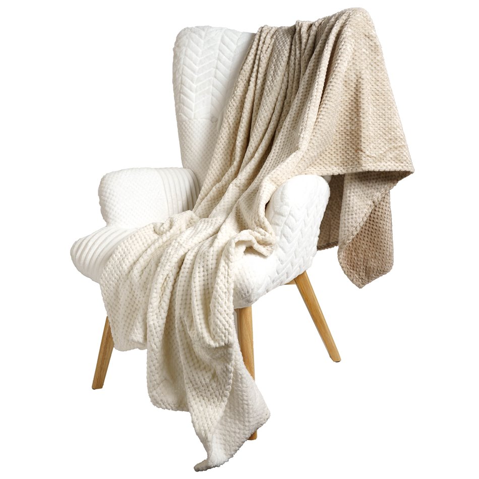 Blanket HONEYCOMB XXL, beige, 150x200cm  