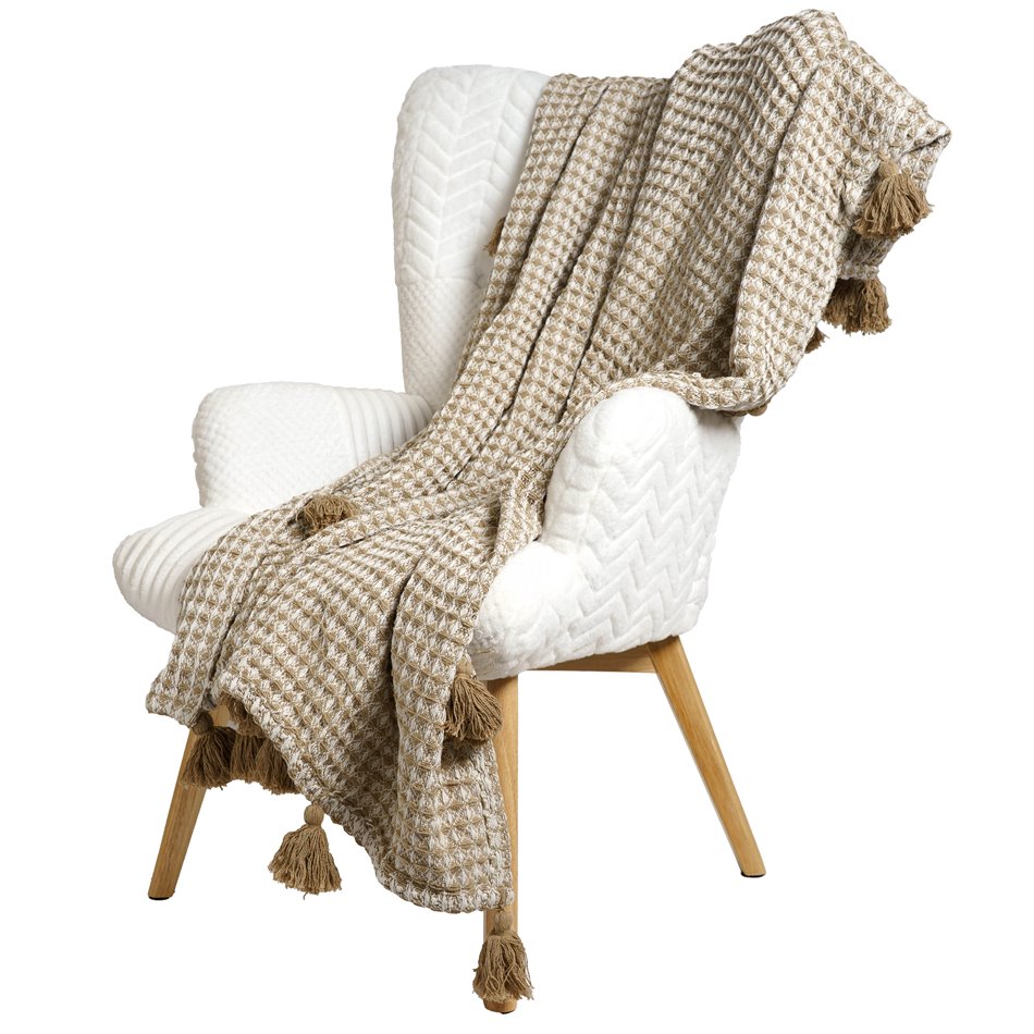 Plaid NID, beige/brown, 125x150cm 