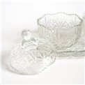 Candy tray, set 2, glass, H14x26x16.5cm