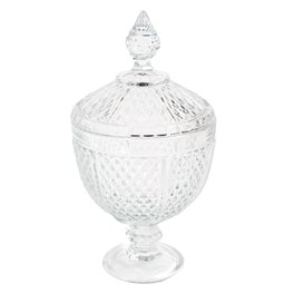 Candy jar DIAMANT, with lid, glass, H28cm D15.2cm