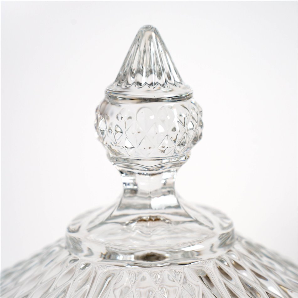 Candy jar DIAMANT, with lid, glass, H28cm D15.2cm