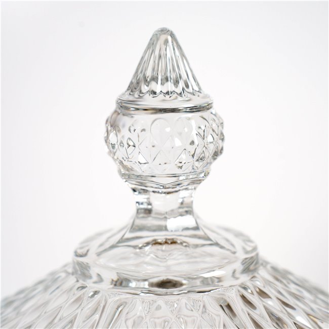 Candy jar DIAMANT, with lid, glass, H28cm D15.2cm