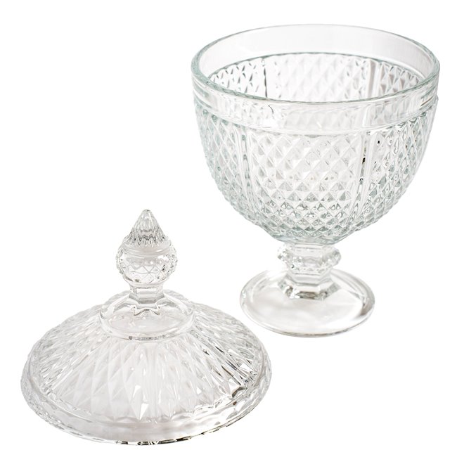 Candy jar DIAMANT, with lid, glass, H28cm D15.2cm