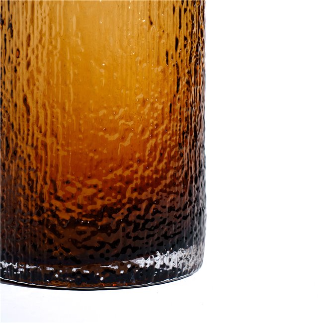 Bottle Amber with lid, glass, H43cm, D12.5cm