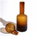 Bottle Amber with lid, glass, H43cm, D12.5cm
