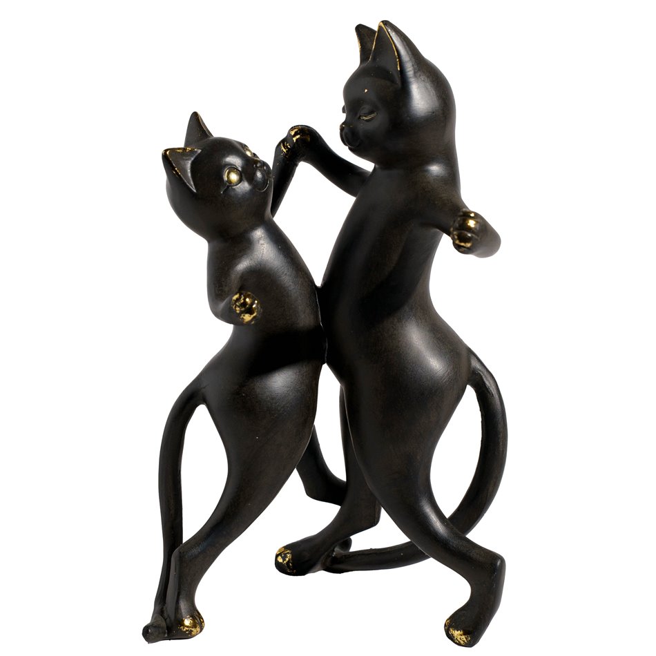 Deco figurine Cat, black, H31x16x18cm