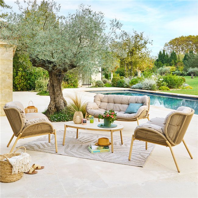 Furniture set Meloane, beige, H81x294x166cm