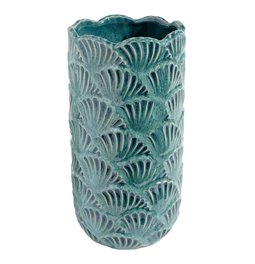 Vase, blue/green, ceramics, H27cm, D14cm