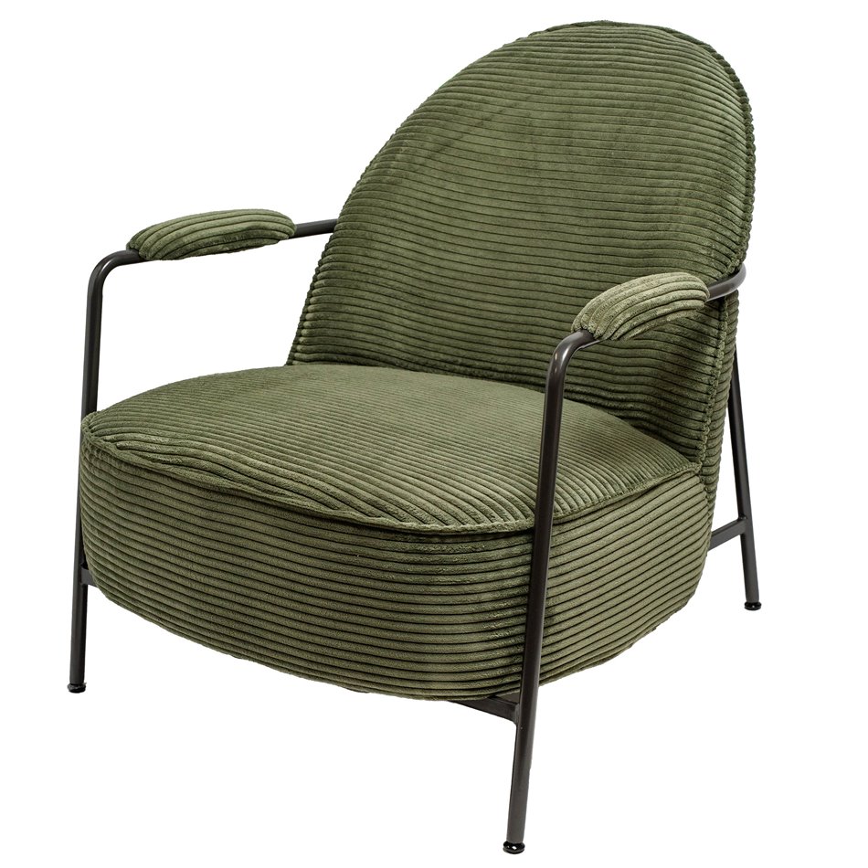 Lounge chair Oterro, 371 olive color, H76x58x73cm, seat height 36cm
