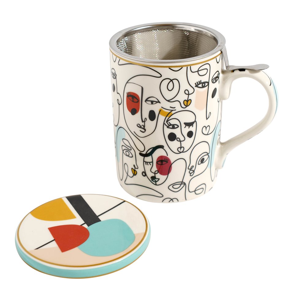 Кружка с крышкой и ситечком Modernism, 350ml, H11.5x18.9x12cm