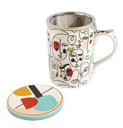 Mug with lid and infuser Modernism, 350ml, H11.5x18.9x12cm