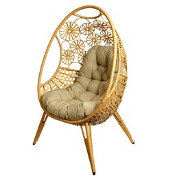 Leisure chair Egg nature, beige/natural color, H140x92x67cm